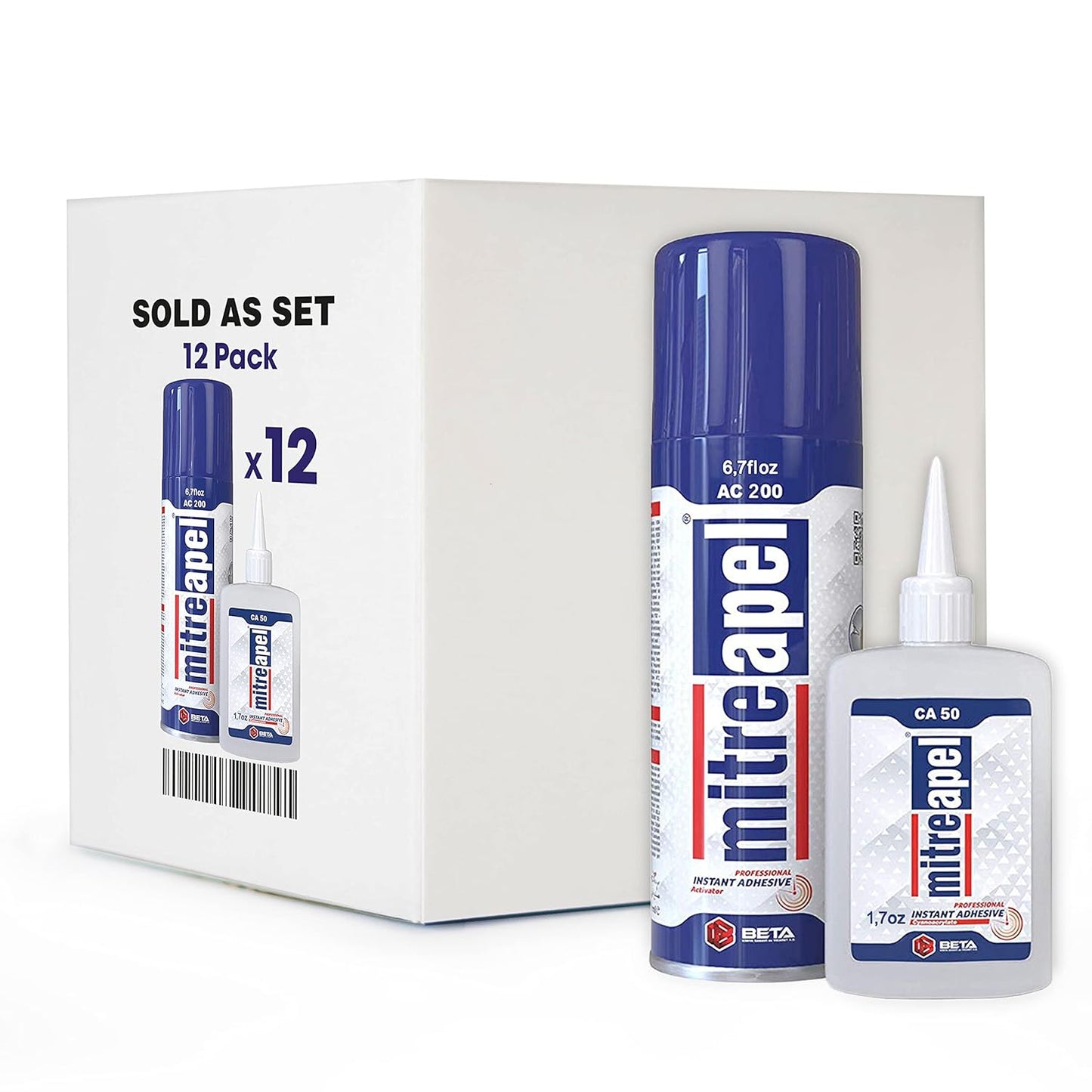 MITREAPEL Super CA Glue with Activator 1.7 oz & 6.7 fl oz - AC200