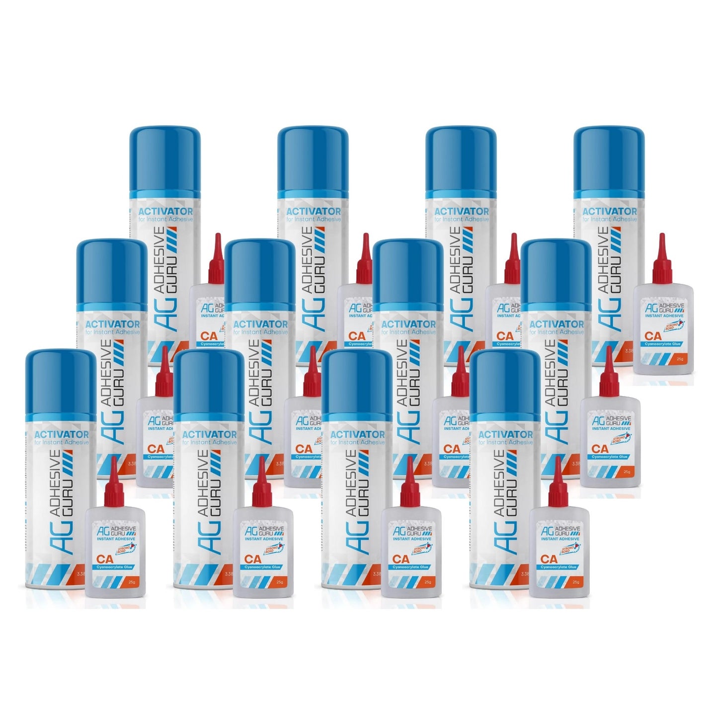 Super CA Glue with Activator - 0.9 oz & 3.38 fl oz - ADHESIVE GURU - AG210