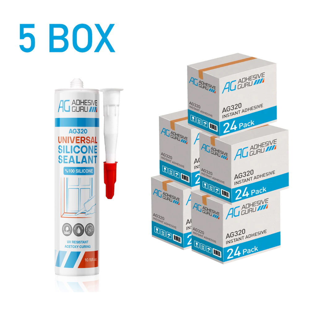 Universal Silicone Sealant - 100% - 10.15 fl oz - Transparent - ADHESIVE GURU AG320