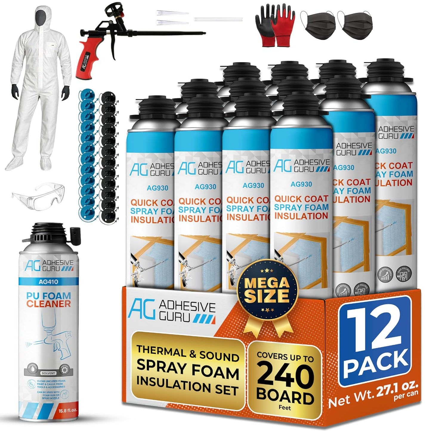 Polyurethane Insulation Spray Foam Set - ADHESIVE GURU - AG930S