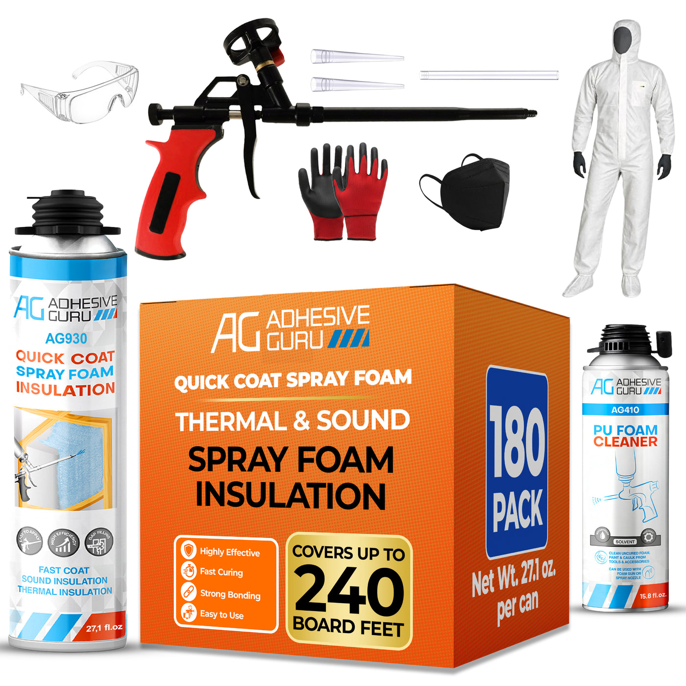 Polyurethane Insulation Spray Foam Set - ADHESIVE GURU - AG930S