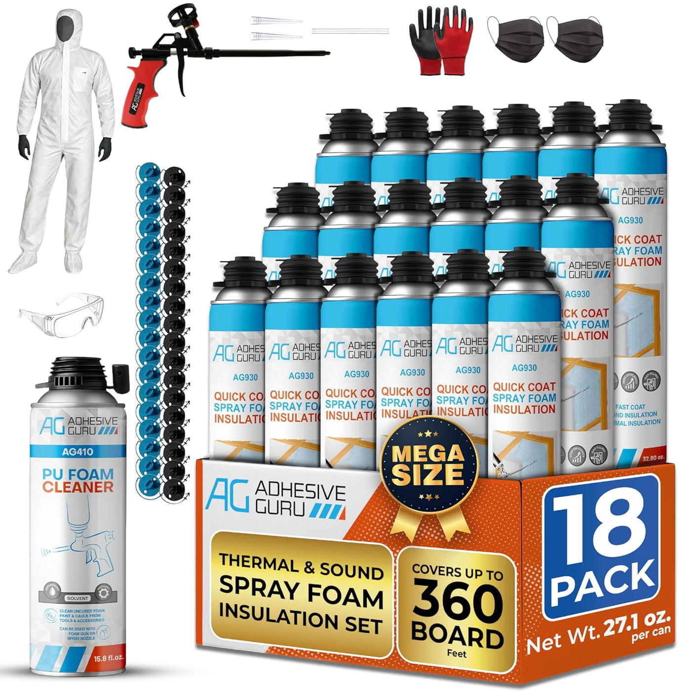 Polyurethane Insulation Spray Foam Set - ADHESIVE GURU - AG930S