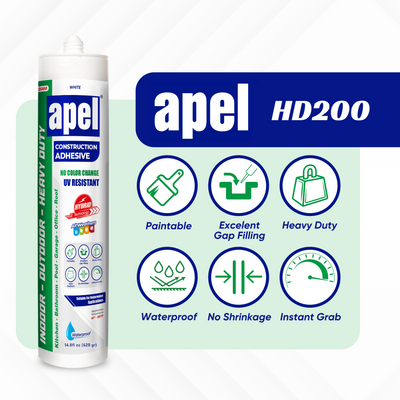 APEL HD200 Hybrid Construction Adhesive 14.8 fl oz White