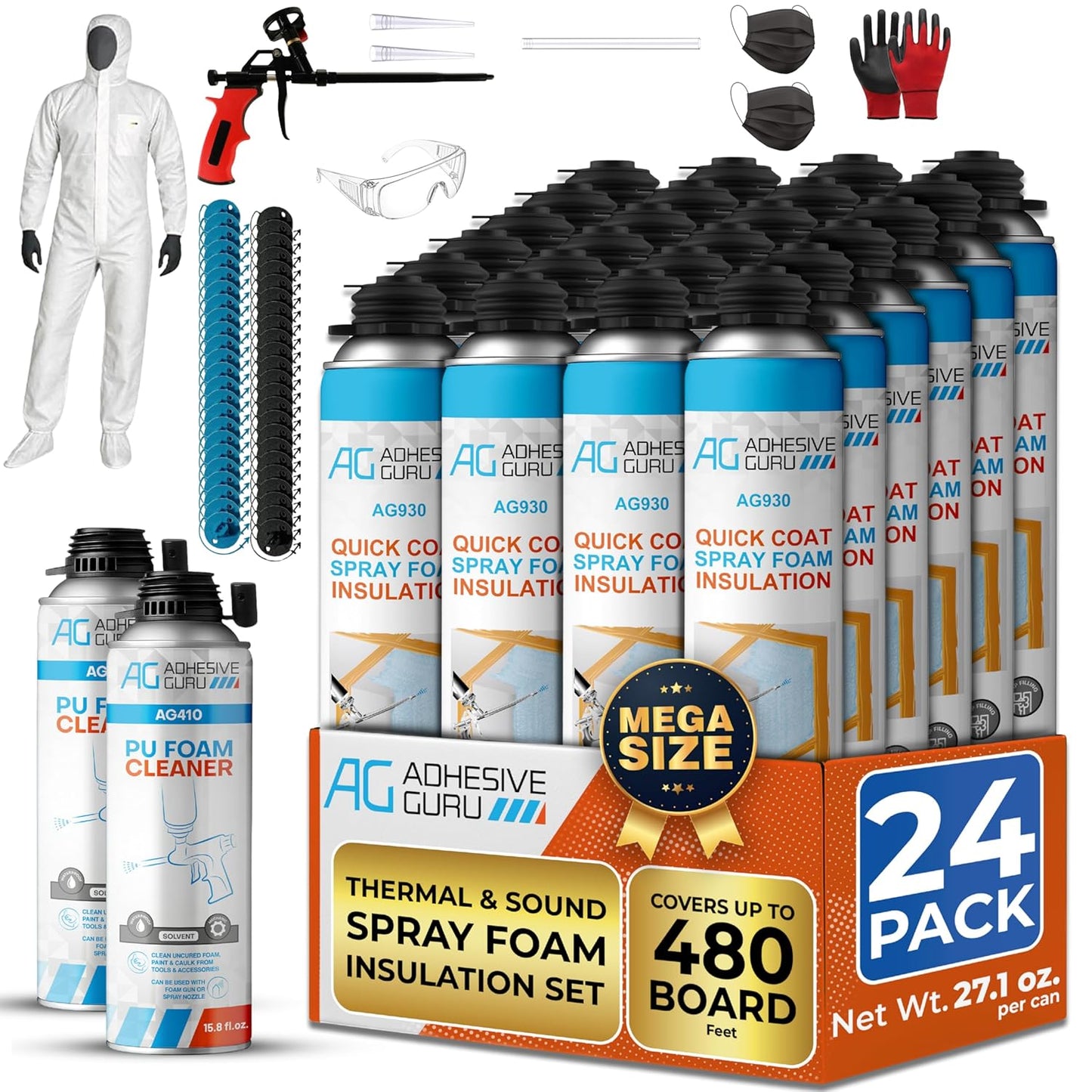 Polyurethane Insulation Spray Foam Set - ADHESIVE GURU - AG930S