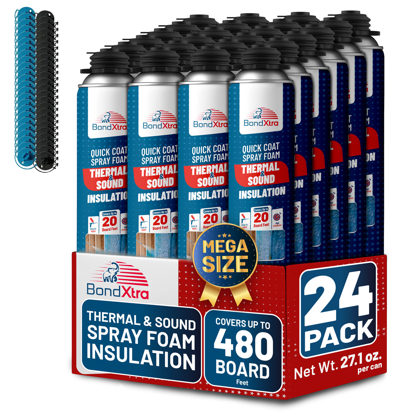 BondXtra Thermal & Acoustic Insulation Spray Foam, Polyurethane Self Expanding, Closed Cell, Heat and Sound Insulation