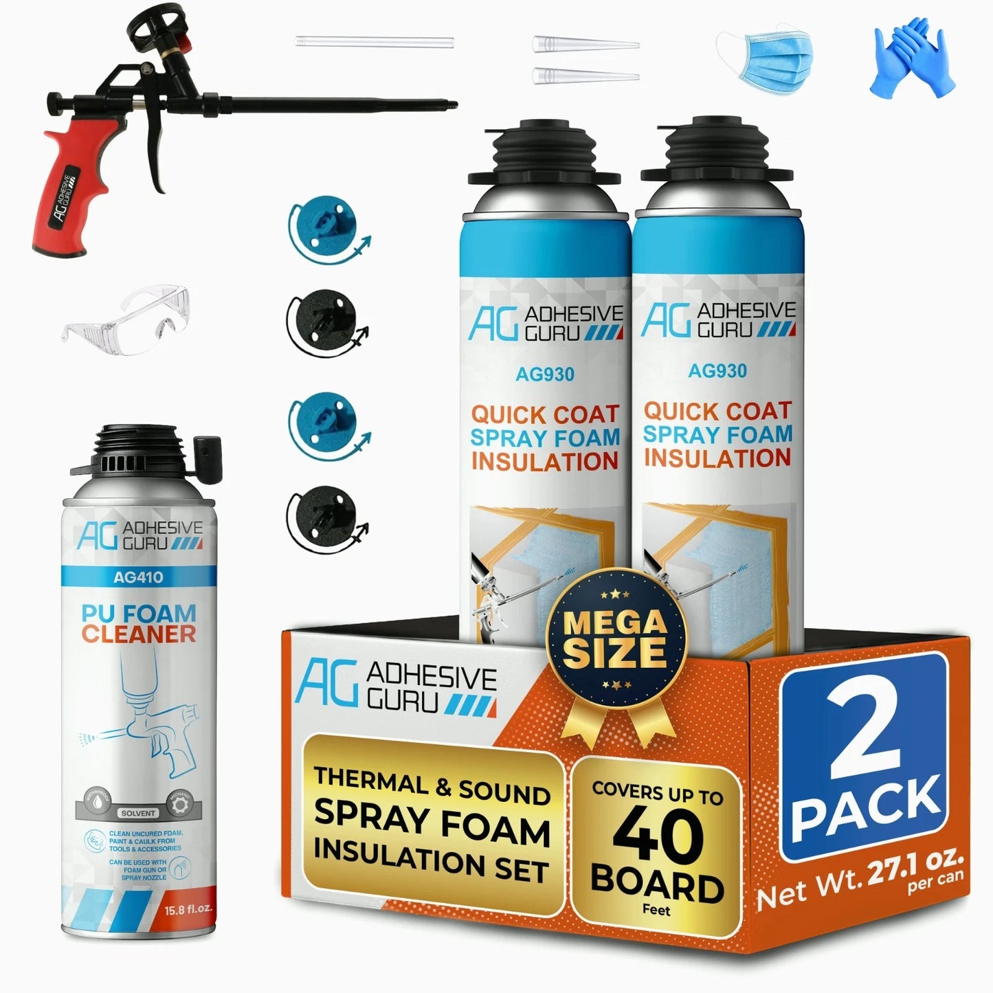 Polyurethane Insulation Spray Foam Set - ADHESIVE GURU - AG930S