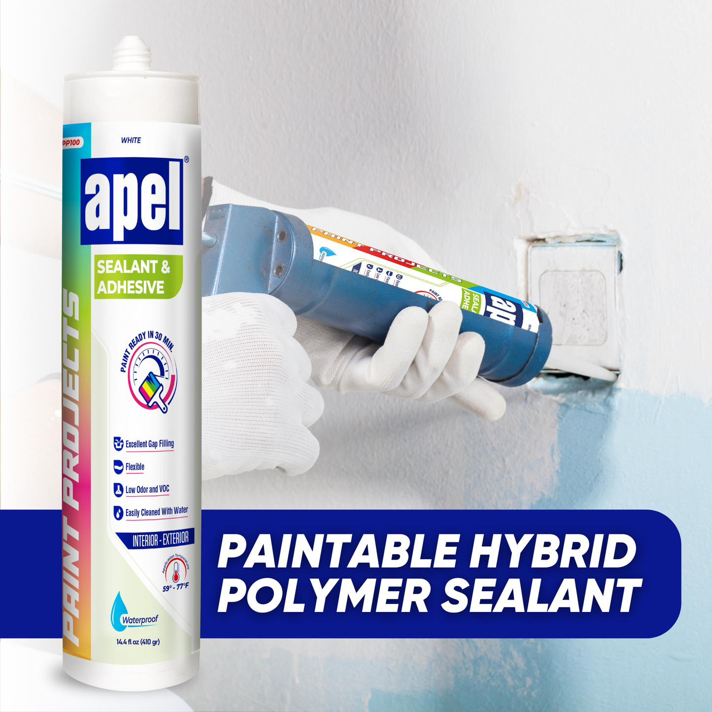 APEL PP100 Superior Sealant Adhesive 14.4 fl oz White