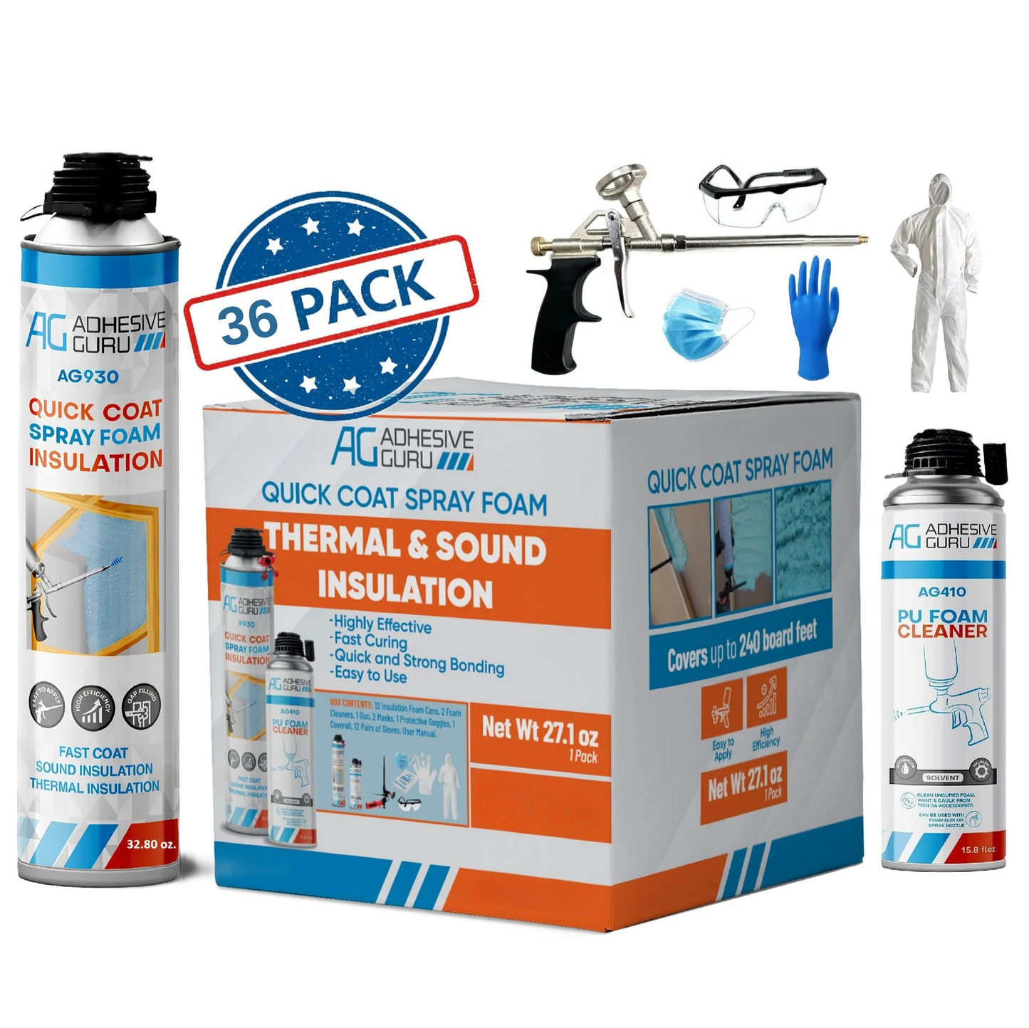 Polyurethane Insulation Spray Foam Set - ADHESIVE GURU - AG930S