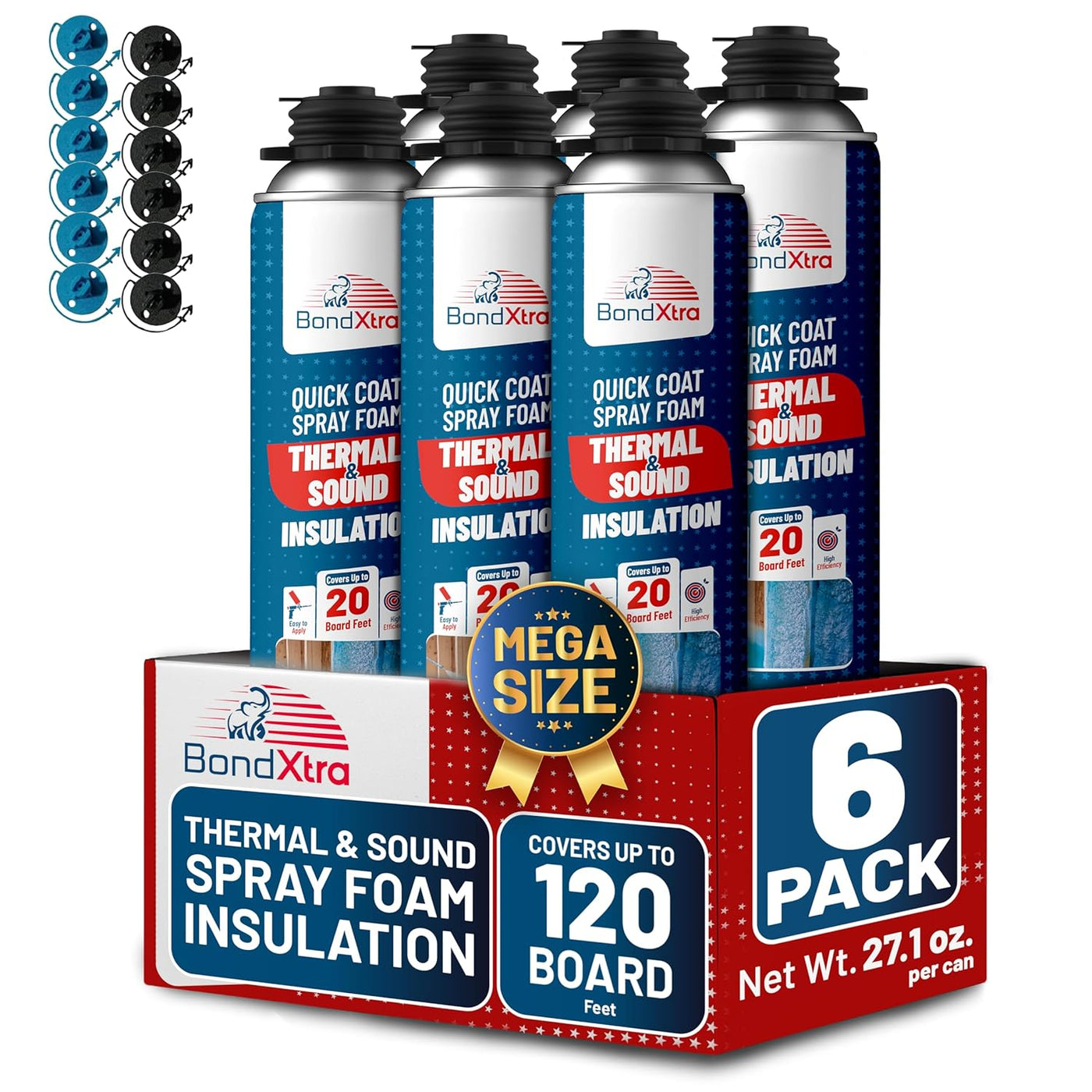 BondXtra Thermal & Acoustic Insulation Spray Foam, Polyurethane Self Expanding, Closed Cell, Heat and Sound Insulation