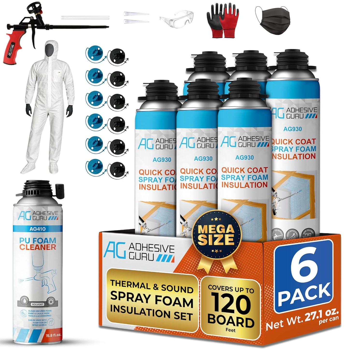 Polyurethane Insulation Spray Foam Set - ADHESIVE GURU - AG930S