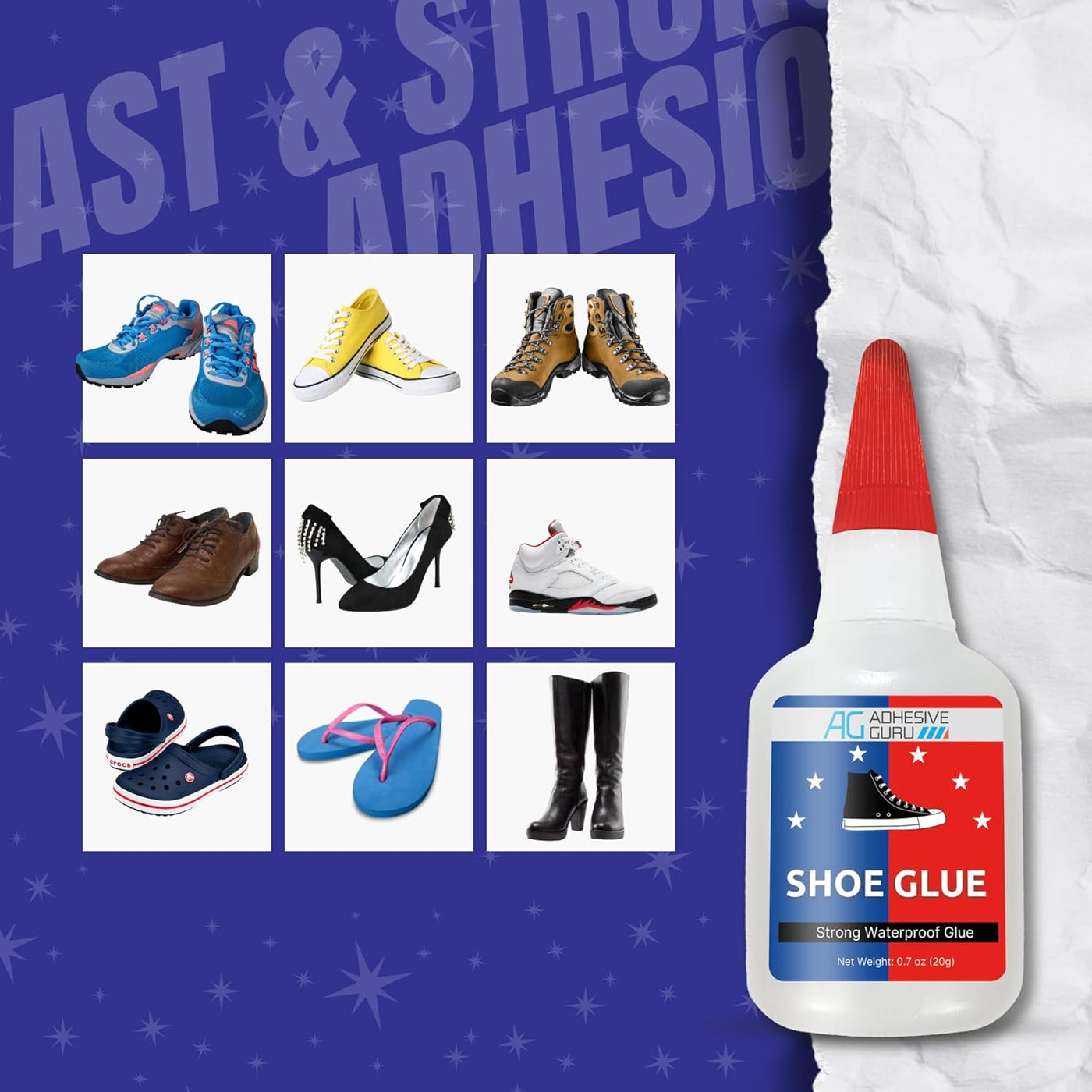 Shoe Glue - Adhesive Guru Super Glue for Shoes (0.7 oz)