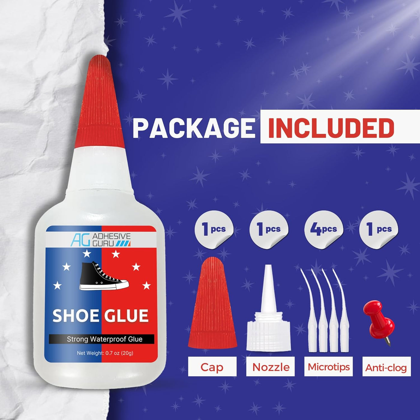 Shoe Glue - Adhesive Guru Super Glue for Shoes (0.7 oz)