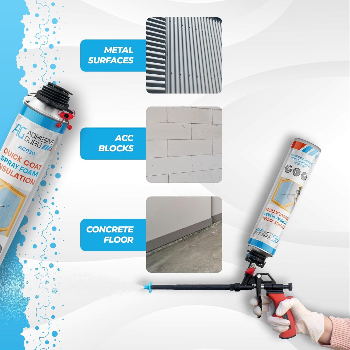 Only Spray Cans - Adhesive Guru Heat Insulation Spray Foam, Polyurethane Self Expanding Spray