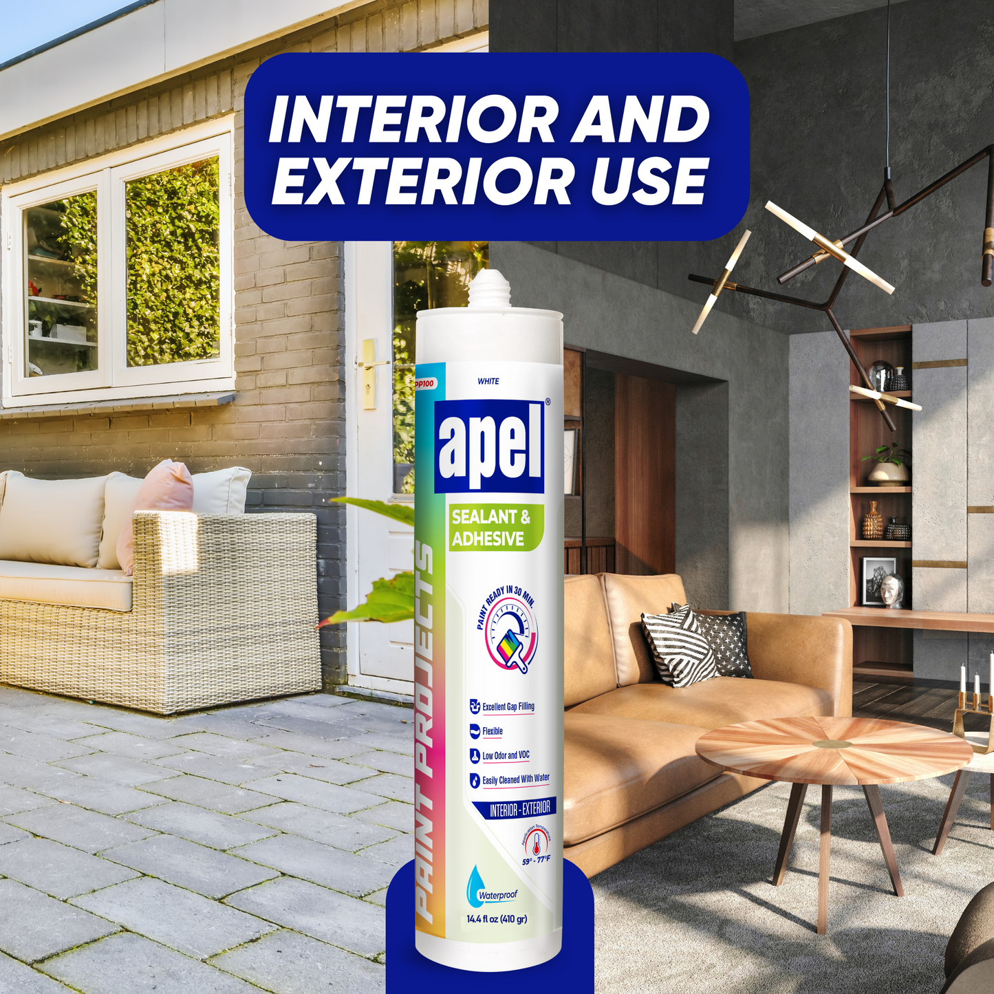 APEL PP100 Superior Sealant Adhesive 14.4 fl oz White