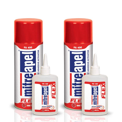 MITREAPEL FC100 Flex CA Glue with Activator 3.5 oz & 13.5 fl oz