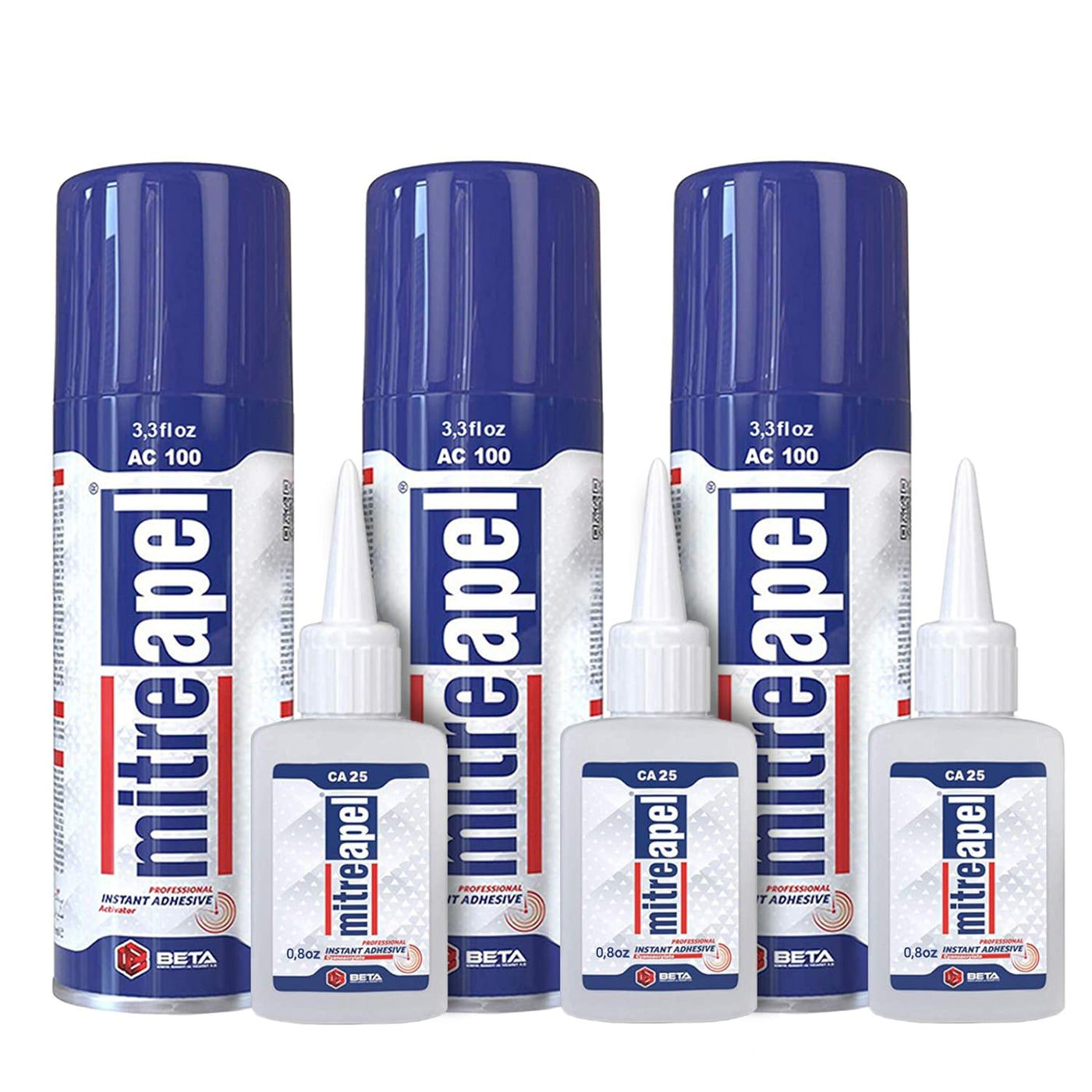 MITREAPEL Super CA Glue with Activator 0.9 oz & 3.38 fl oz - AC100