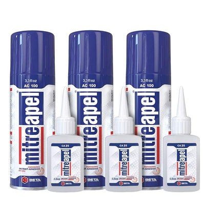 MITREAPEL Super CA Glue with Activator 0.9 oz & 3.38 fl oz - AC100