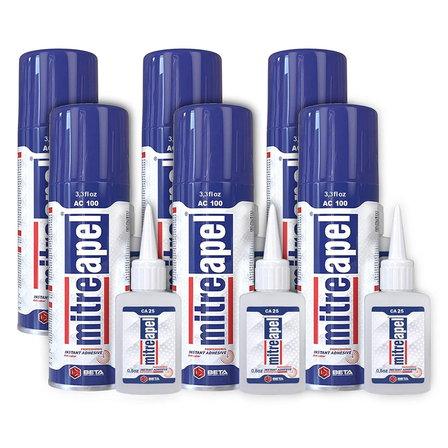 MITREAPEL Super CA Glue with Activator 0.9 oz & 3.38 fl oz - AC100