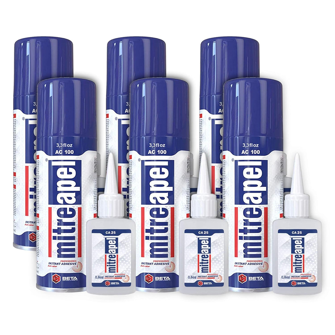 MITREAPEL Super CA Glue with Activator 0.9 oz & 3.38 fl oz - AC100