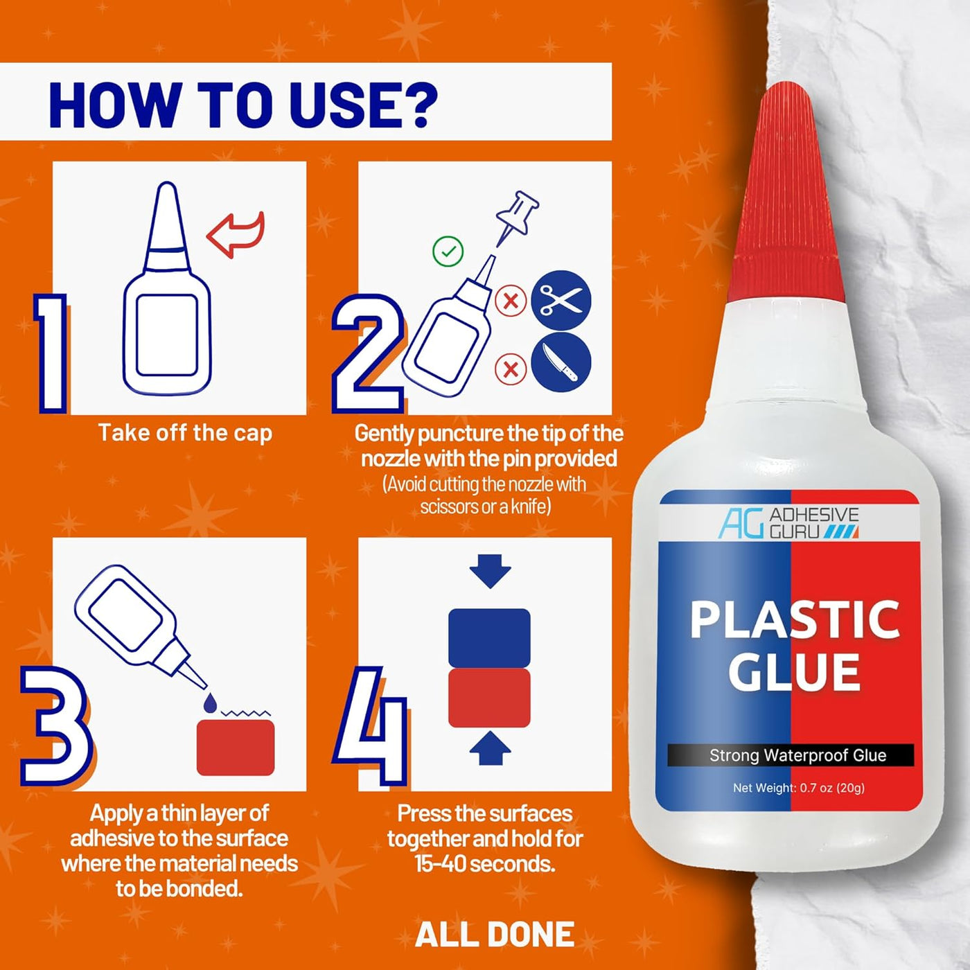 Plastic Glue - Adhesive Guru Plastic Glue (0.7 oz)