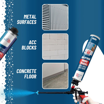 BondXtra Thermal & Acoustic Insulation Spray Foam Set, Polyurethane Self Expanding, Closed Cell, Heat and Sound Insulation