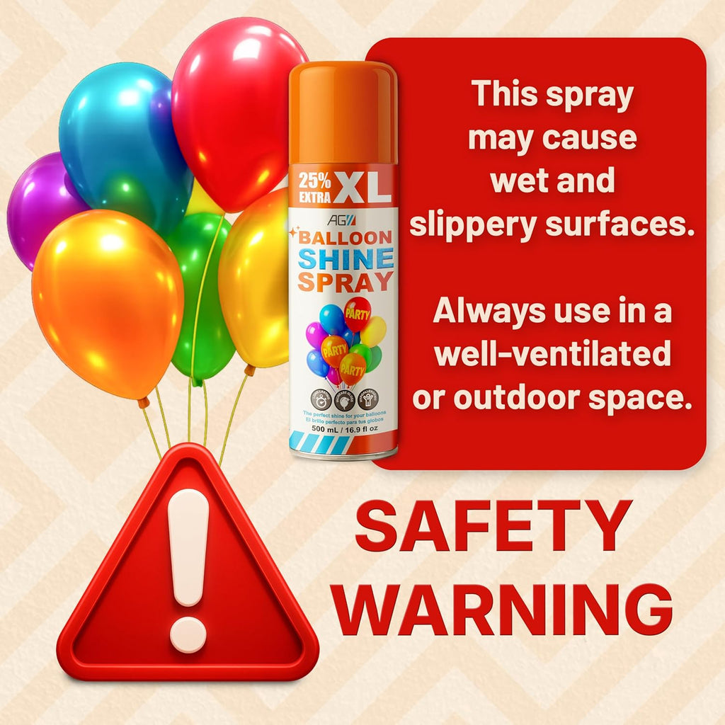 Balloon Shine Spray (16.9 fl oz), High Gloss Finish for Latex Balloons, Instant & Long-Lasting Shine for Party, Weddings & Events, Indoor & Outdoor Use, para Globos, Odorless, No Towels/Gloves Needed