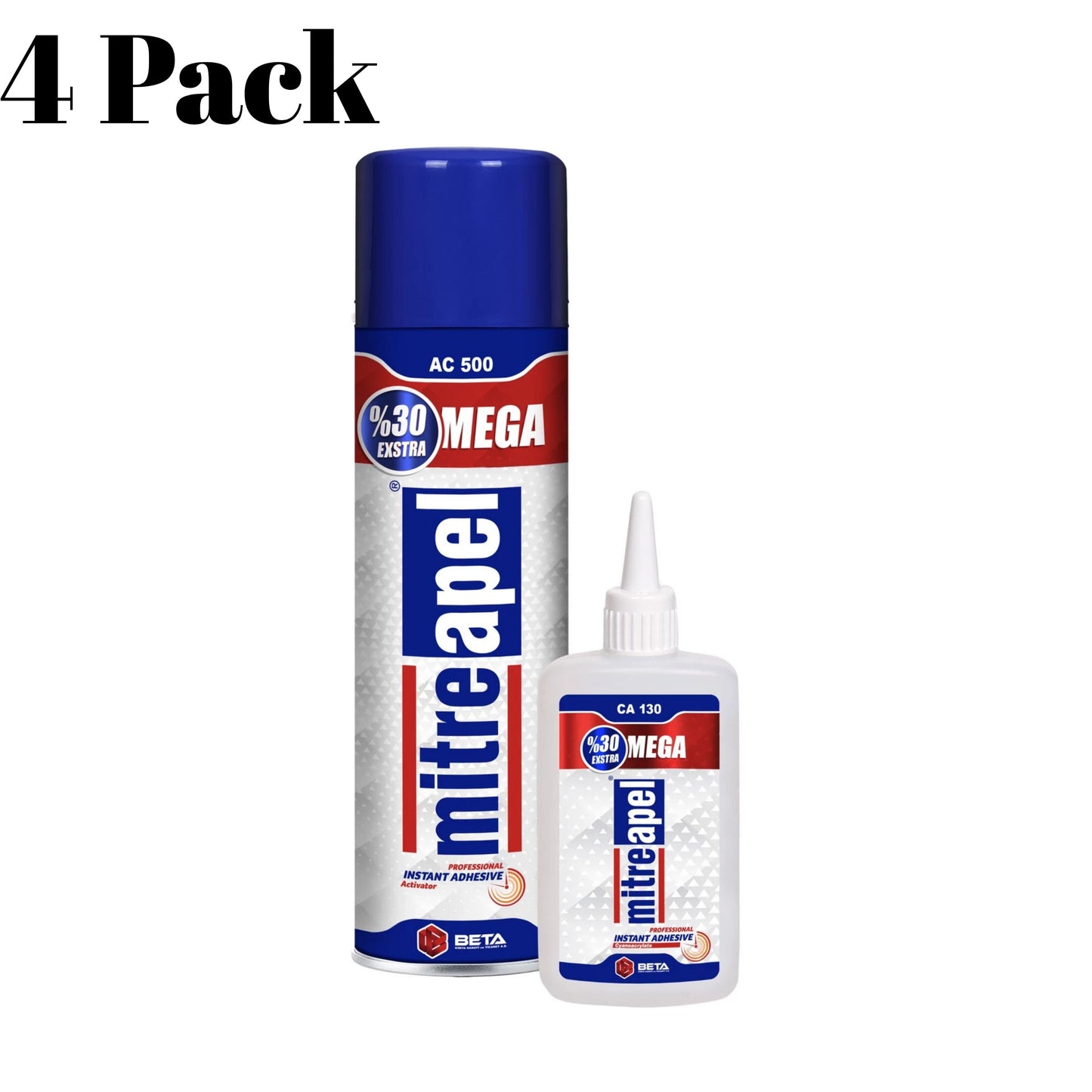 MITREAPEL AC500 Super CA Glue with Activator 4.5 oz & 16.9 fl oz