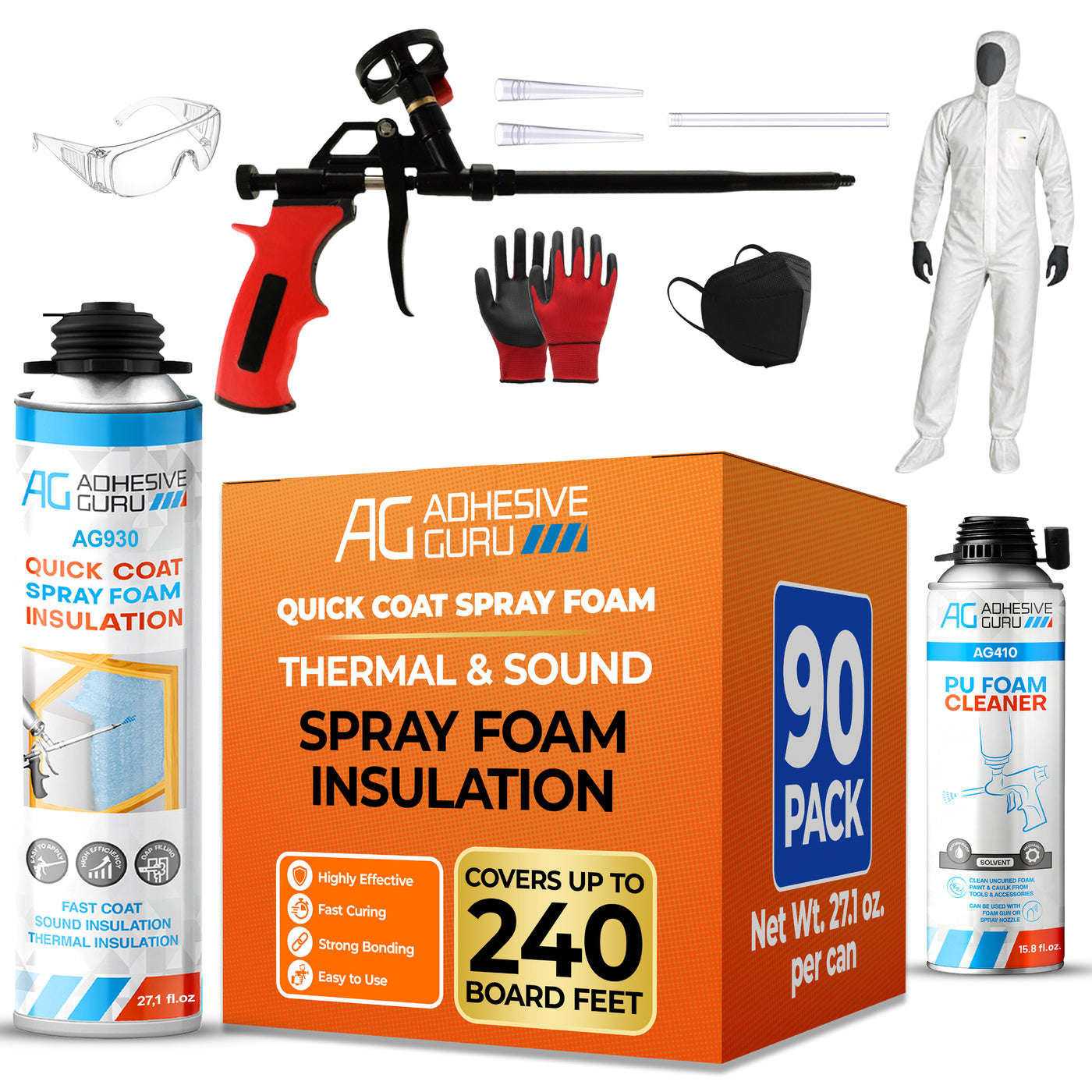 Polyurethane Insulation Spray Foam Set - ADHESIVE GURU - AG930S