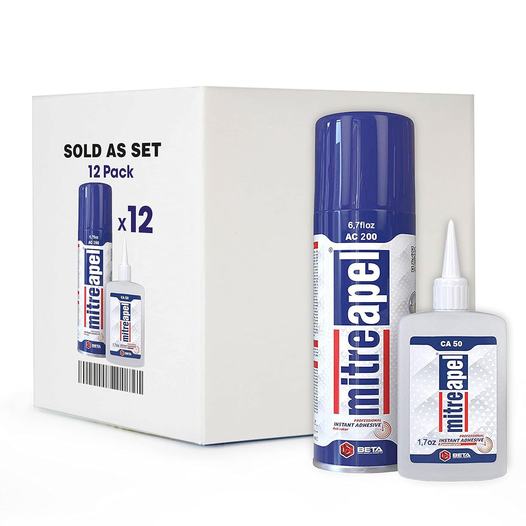MITREAPEL Super CA Glue with Activator 1.7 oz & 6.7 fl oz - AC200