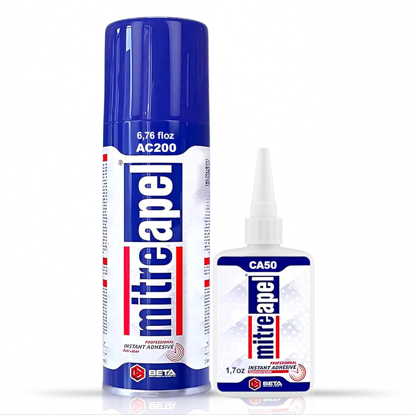 MITREAPEL Super CA Glue with Activator 1.7 oz & 6.7 fl oz - AC200