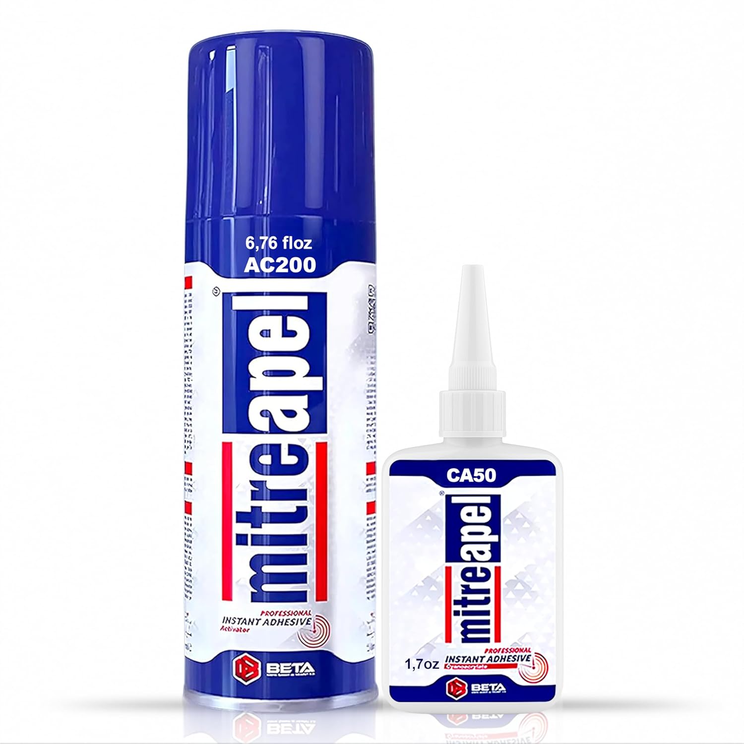 MITREAPEL Super CA Glue with Activator 1.7 oz & 6.7 fl oz - AC200