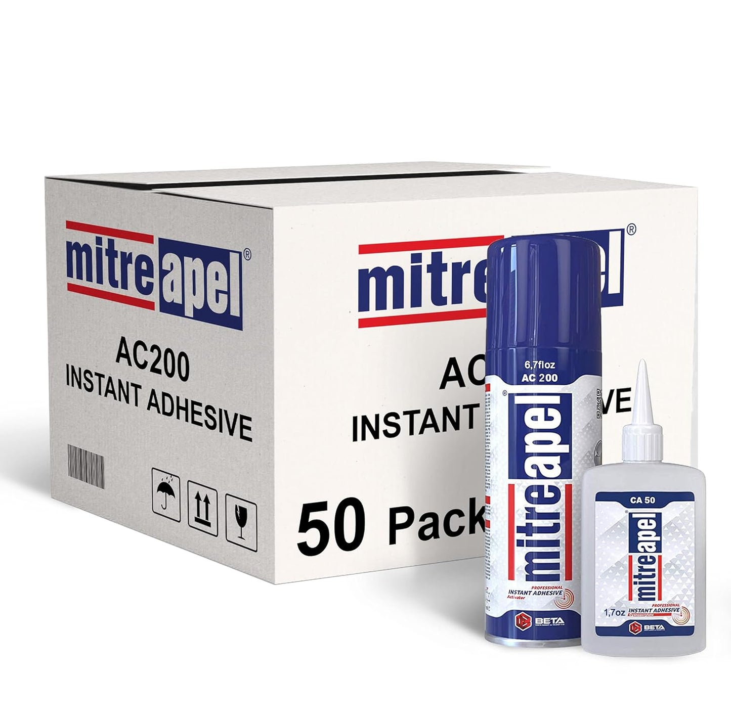 MITREAPEL Super CA Glue with Activator 1.7 oz & 6.7 fl oz - AC200