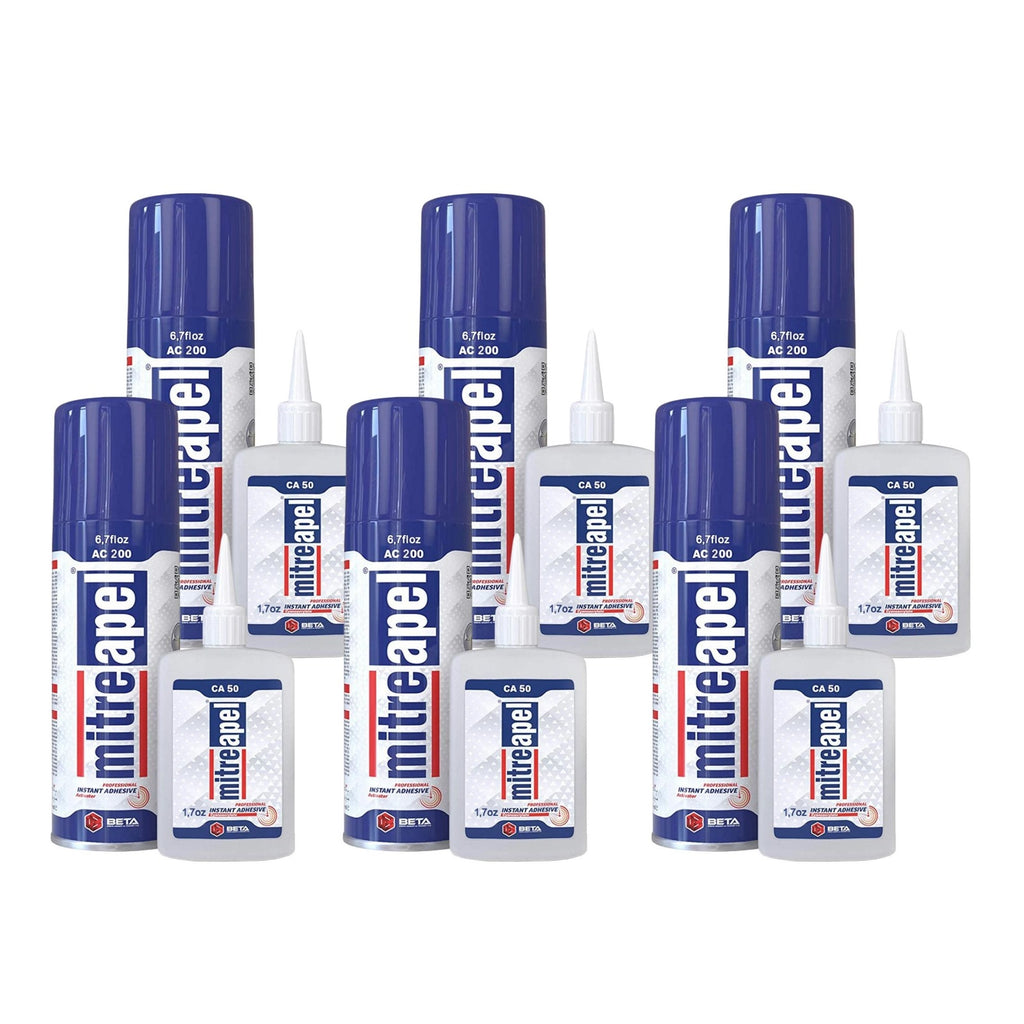 MITREAPEL Super CA Glue with Activator 1.7 oz & 6.7 fl oz - AC200