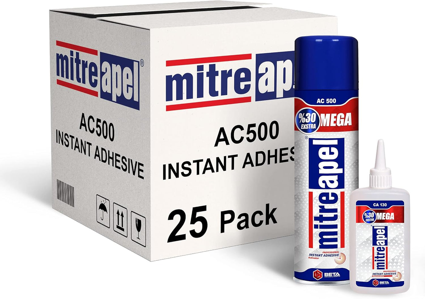 MITREAPEL AC500 Super CA Glue with Activator 4.5 oz & 16.9 fl oz