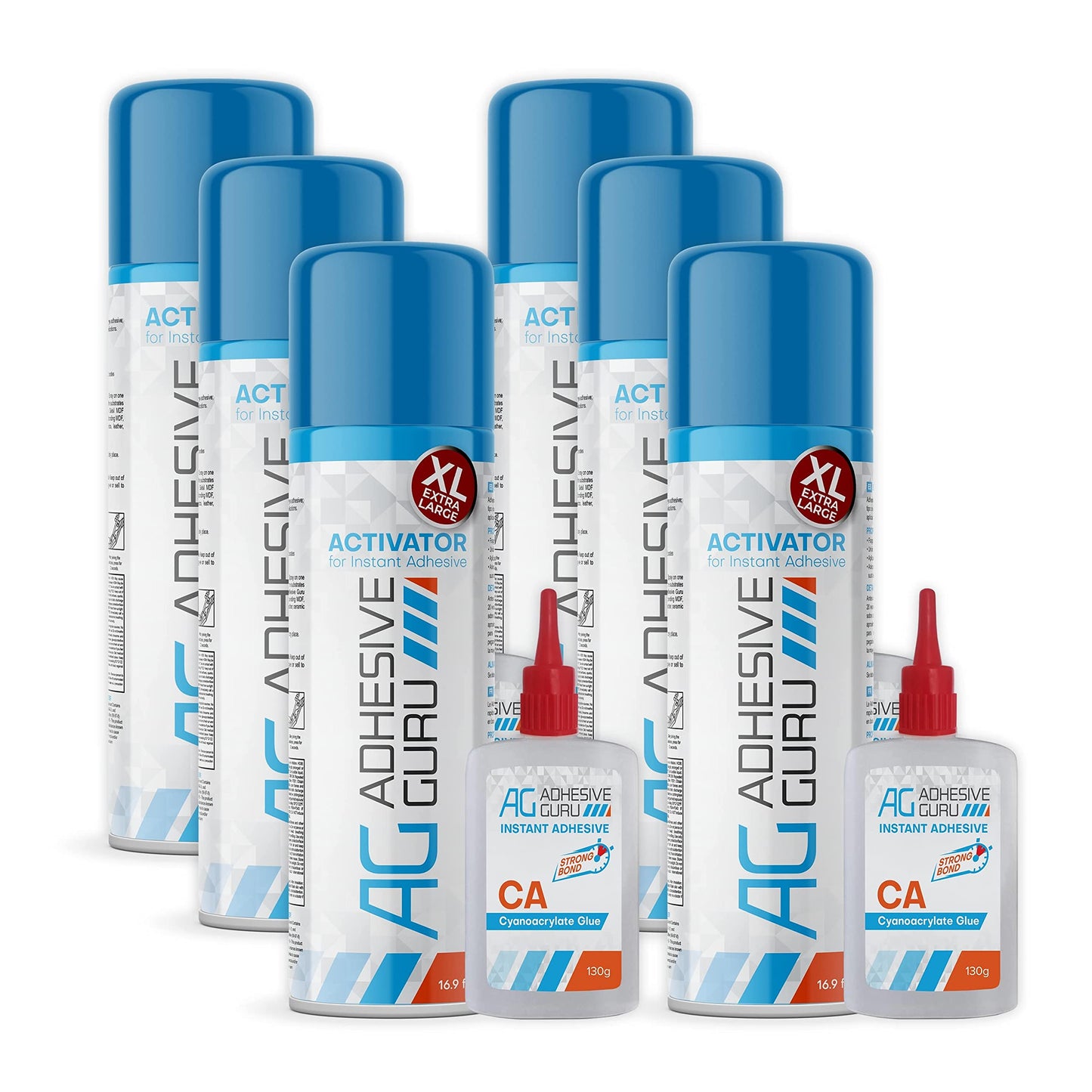 CA Glue with Activator - 4.5 oz & 16.9 fl oz - ADHESIVE GURU - AG250