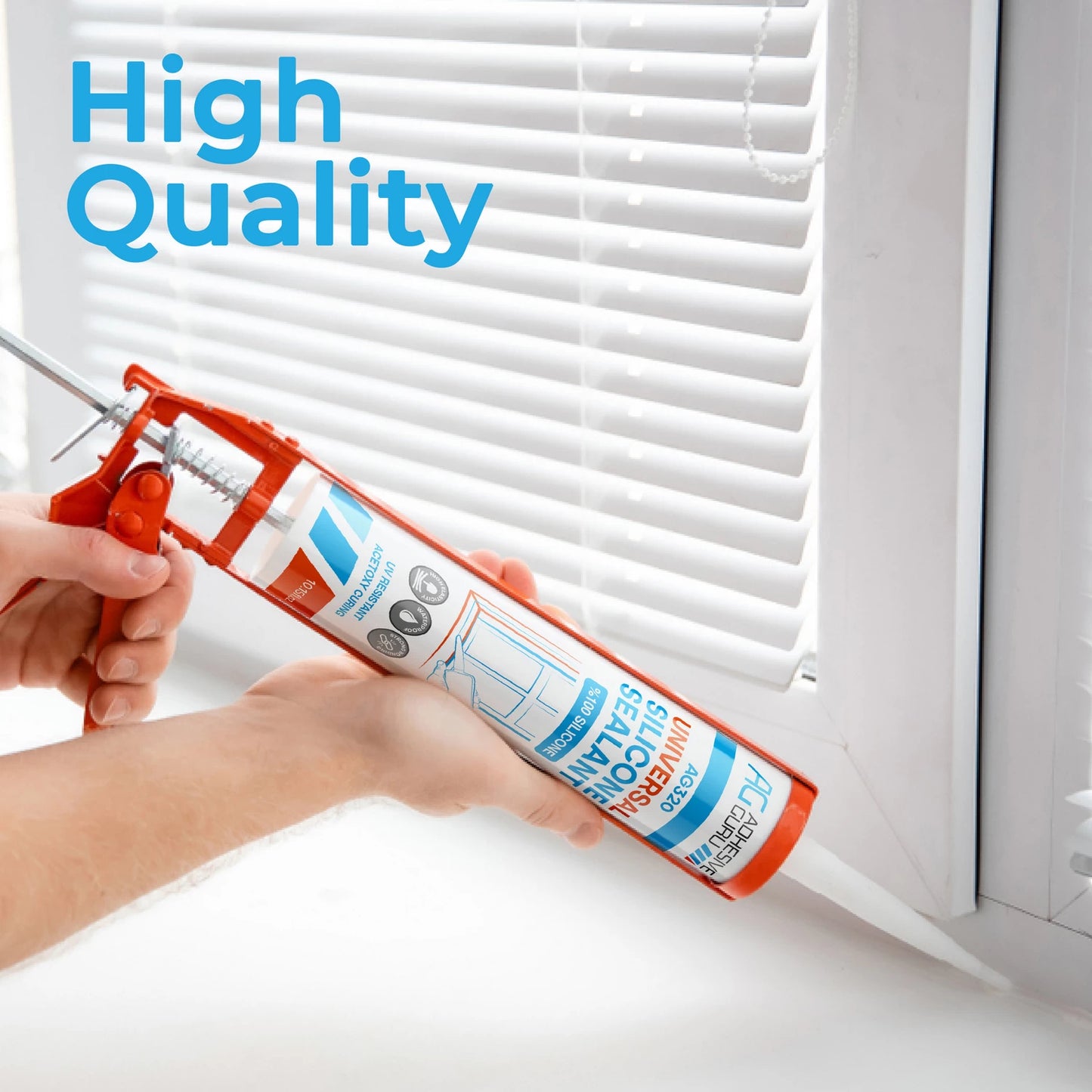 Universal Silicone Sealant - 100% - 10.15 fl oz - Transparent - ADHESIVE GURU AG320
