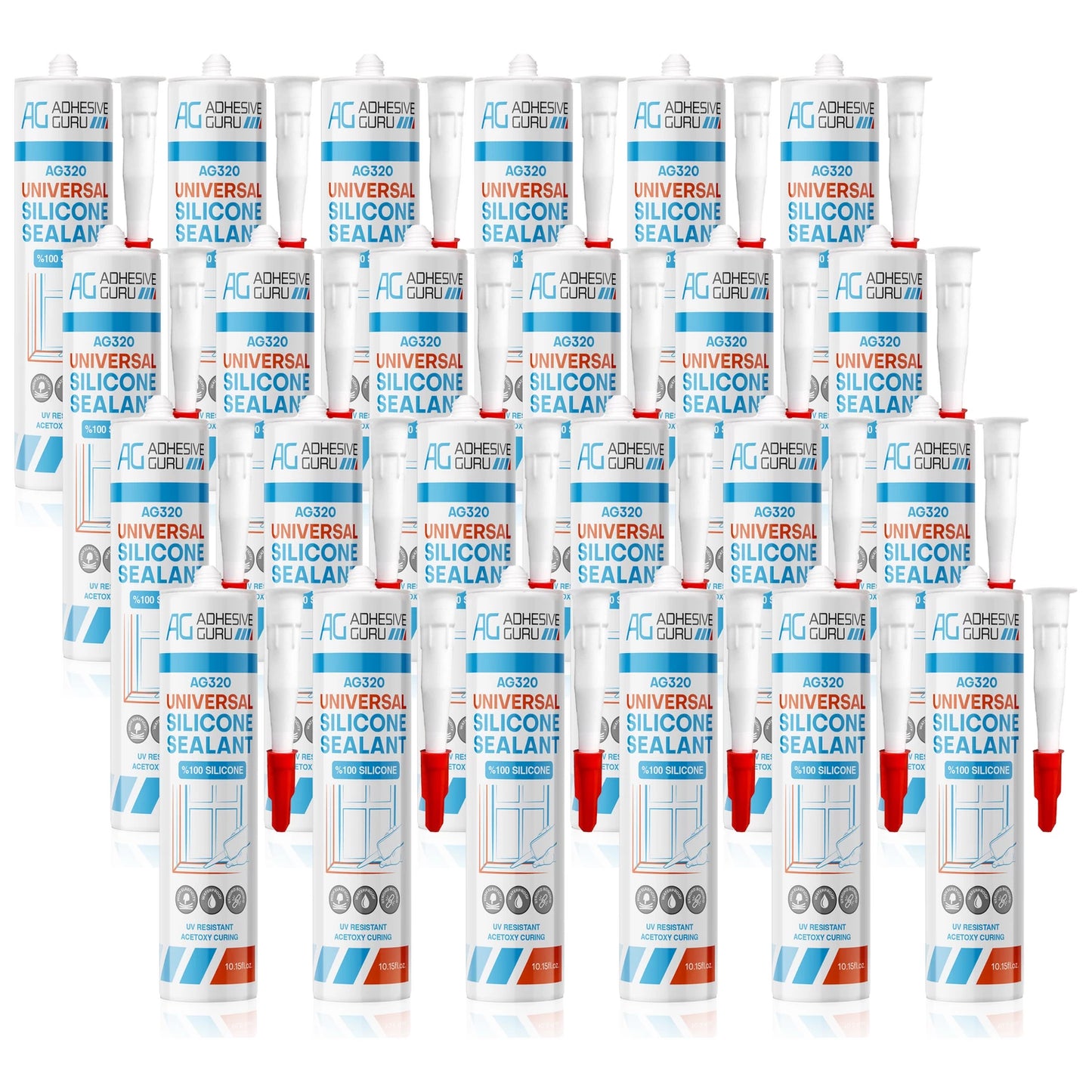 Universal Silicone Sealant - 100% - 10.15 fl oz - Transparent - ADHESIVE GURU AG320