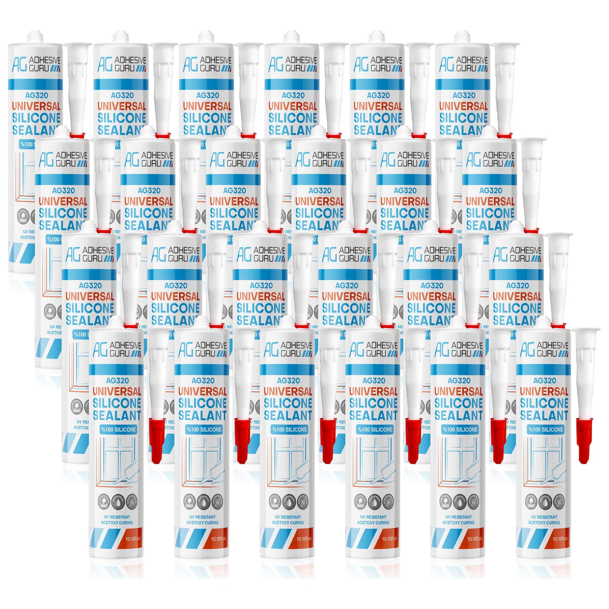 Universal Silicone Sealant - 100% - 10.15 fl oz - Transparent - ADHESIVE GURU AG320