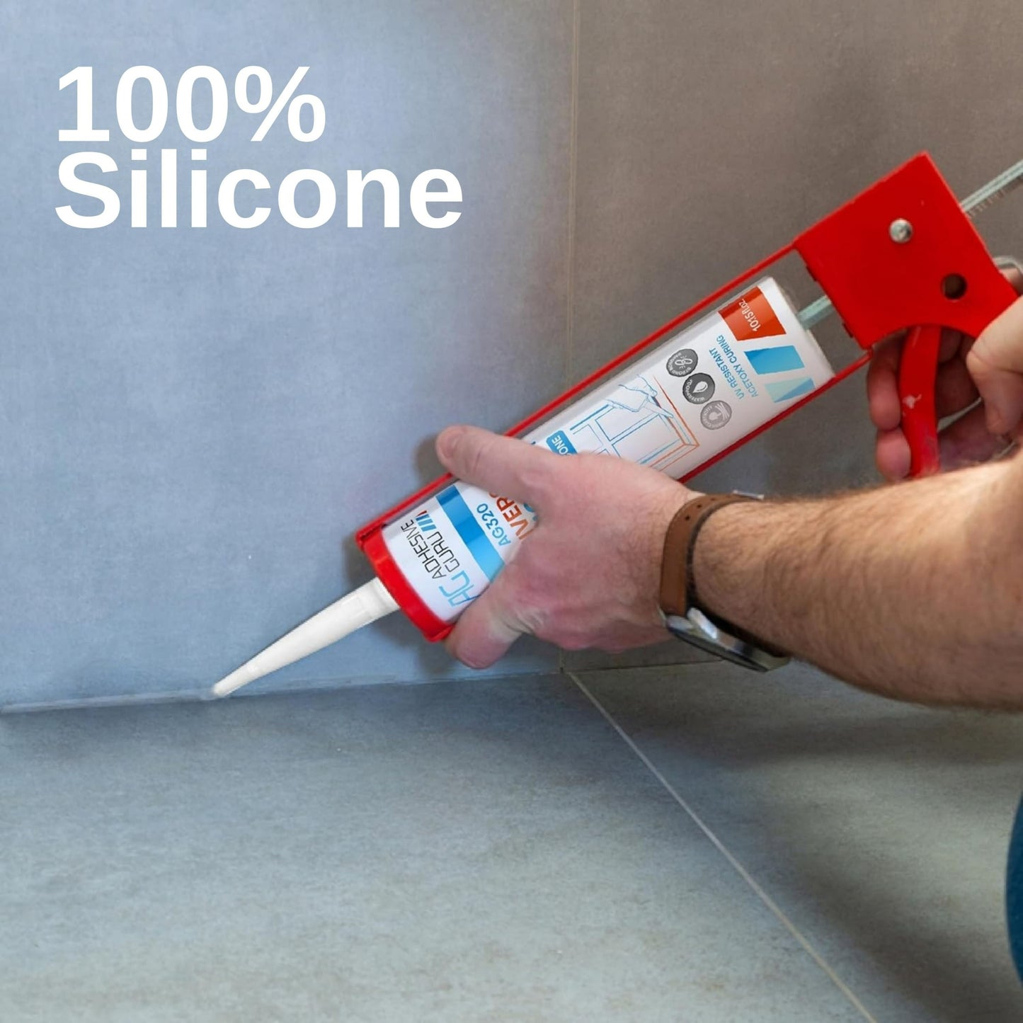 Universal Silicone Sealant - 100% - 10.15 fl oz - Transparent - ADHESIVE GURU AG320