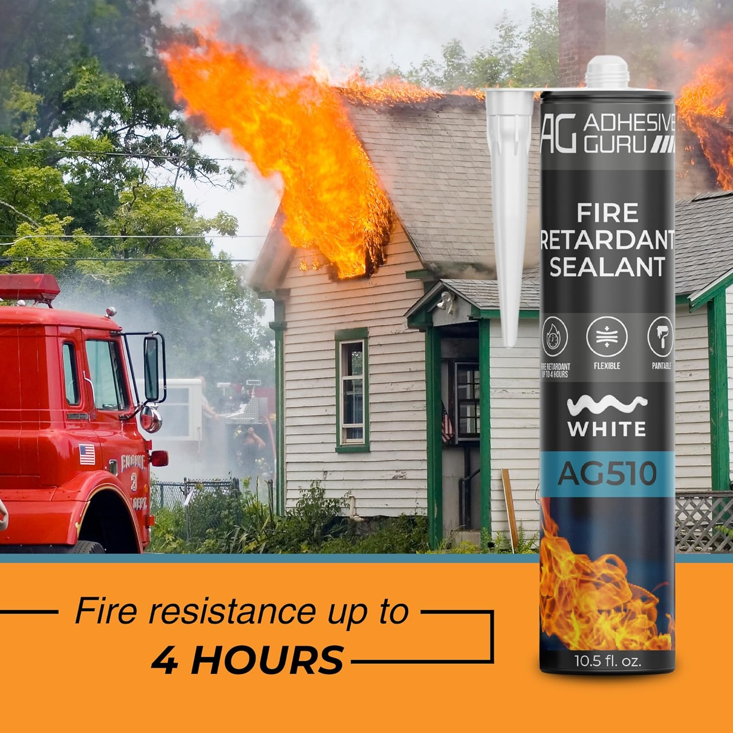 AG - Fire Retardant Sealant - 10.5 fl oz - White - AG510