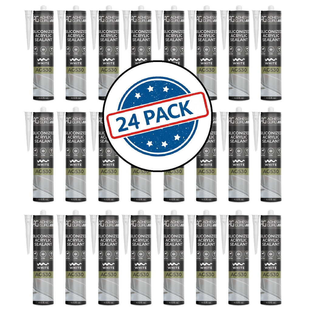 ADHESIVE GURU AG530 Siliconized Acrylic Sealant 10.5 fl oz, White