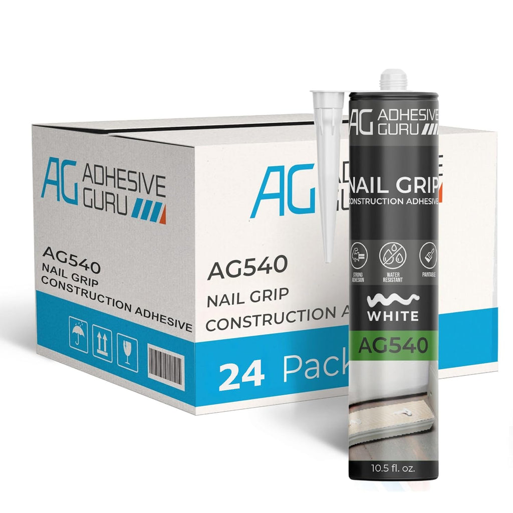 Nail Grip Construction Adhesive - 10.5 fl oz - White - ADHESIVE GURU - AG540