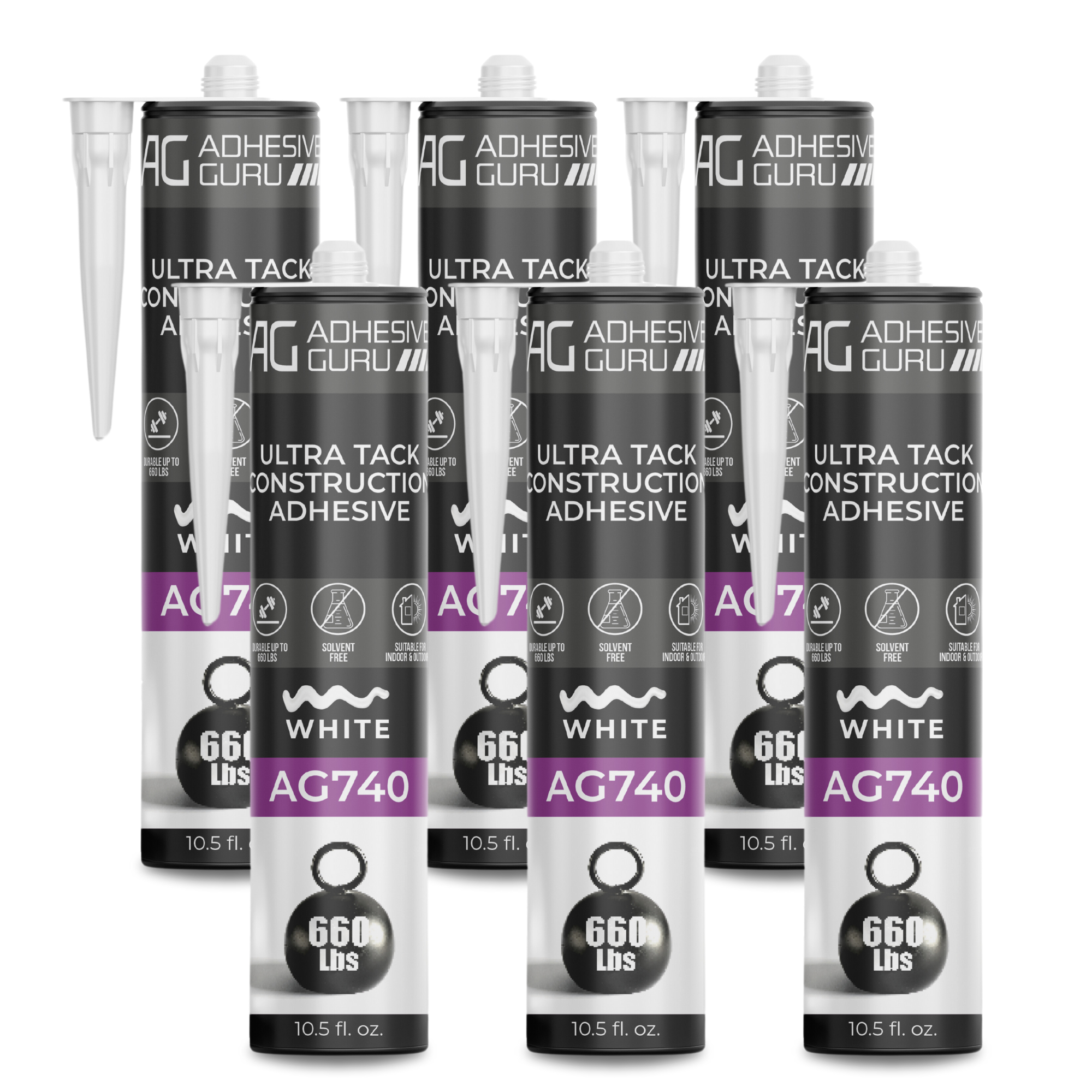 AG - Ultra Tack Construction Adhesive - 10.5 fl oz - White - AG740