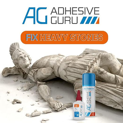 ADHESIVE GURU AG820 Stonebond CA Glue with Activator 1.7 oz & 6.76 fl oz