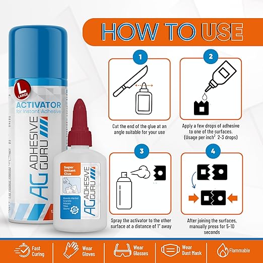 AG  Stonebond CA Glue with Activator - 3.5 oz & 13.5 fl oz - AG840