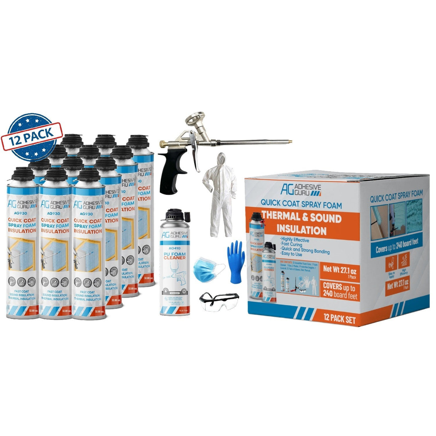 Polyurethane Insulation Spray Foam Set - ADHESIVE GURU - AG930S