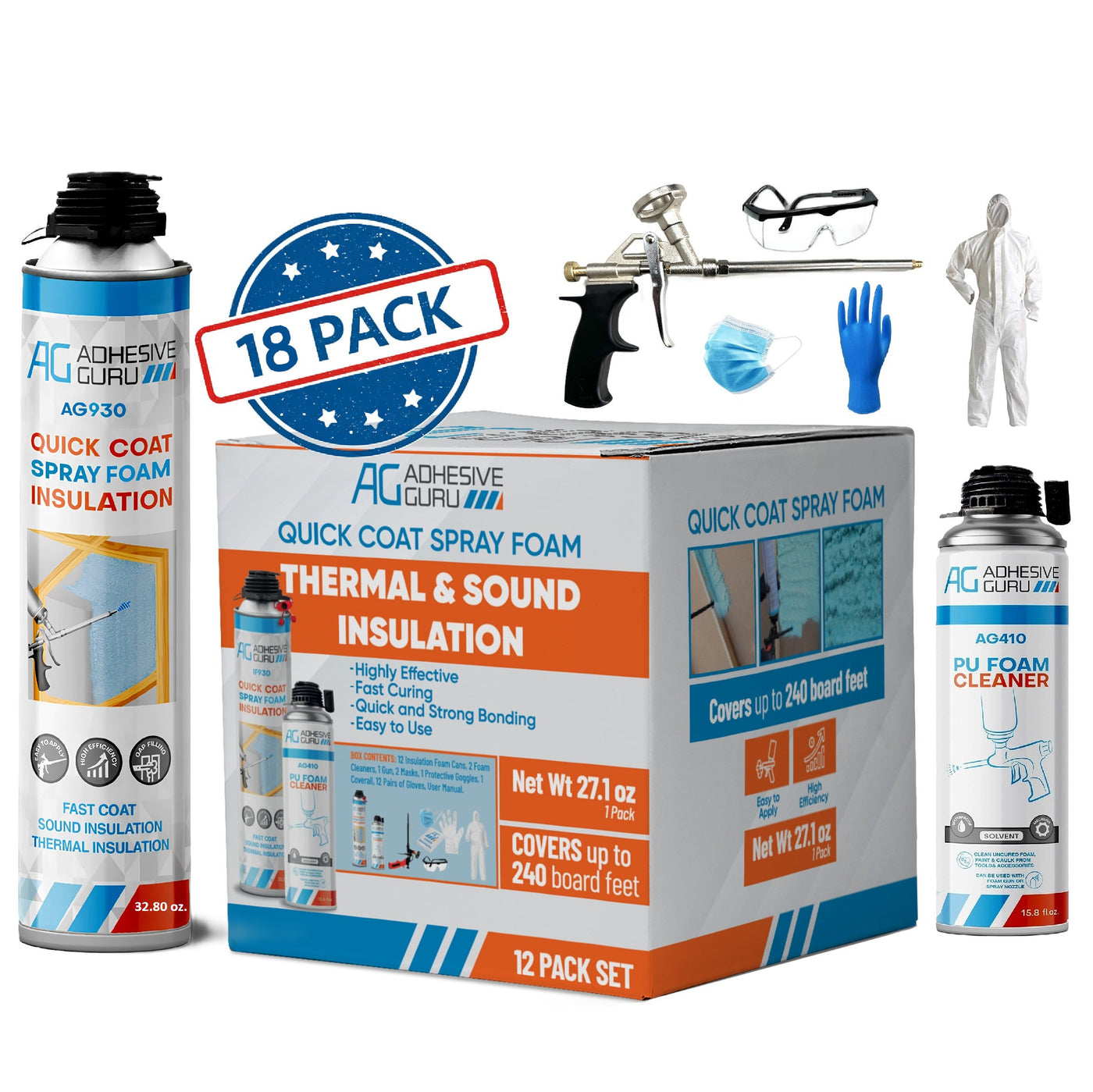 Polyurethane Insulation Spray Foam Set - ADHESIVE GURU - AG930S