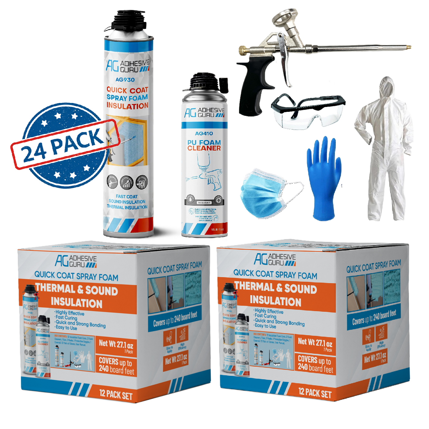 Polyurethane Insulation Spray Foam Set - ADHESIVE GURU - AG930S
