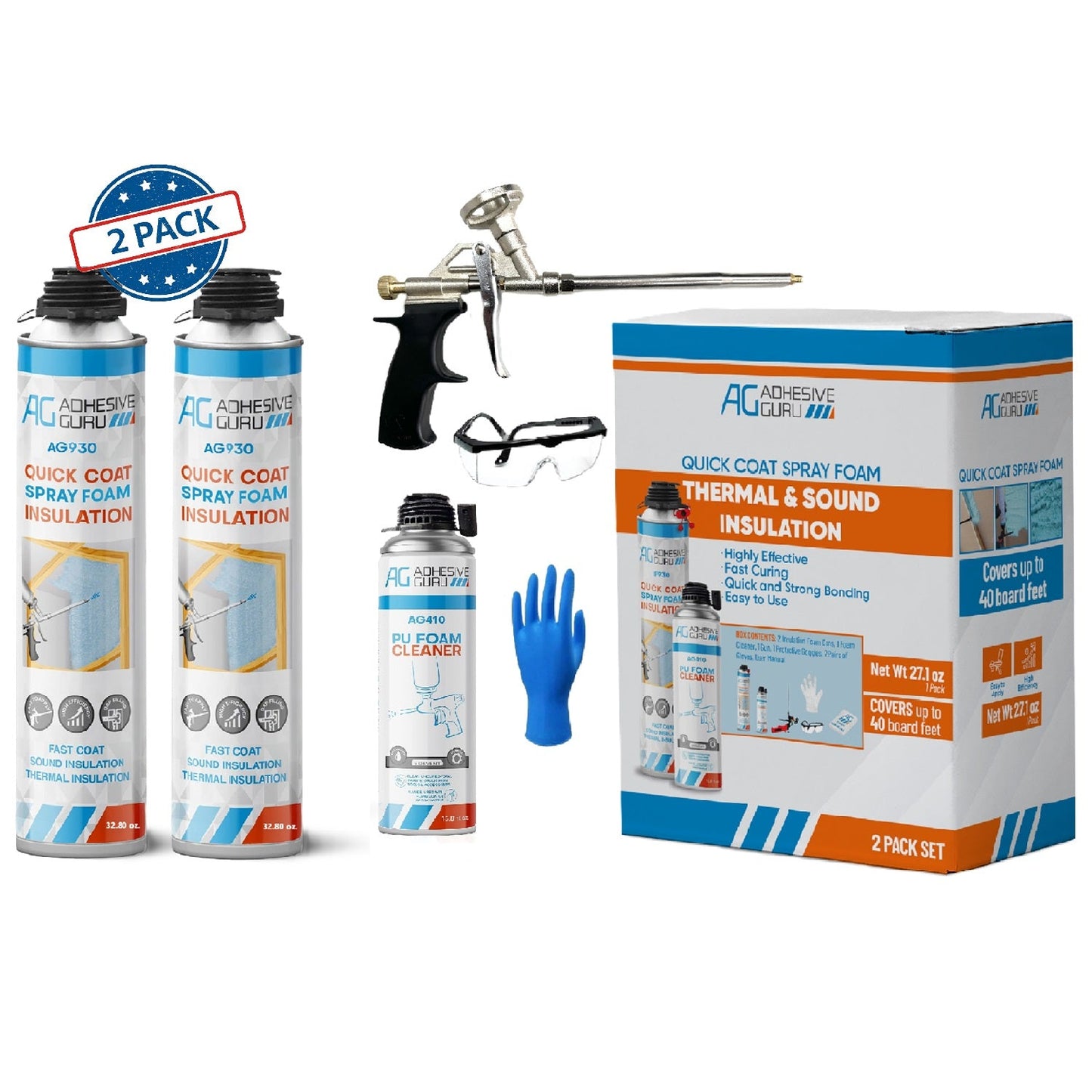 Polyurethane Insulation Spray Foam Set - ADHESIVE GURU - AG930S