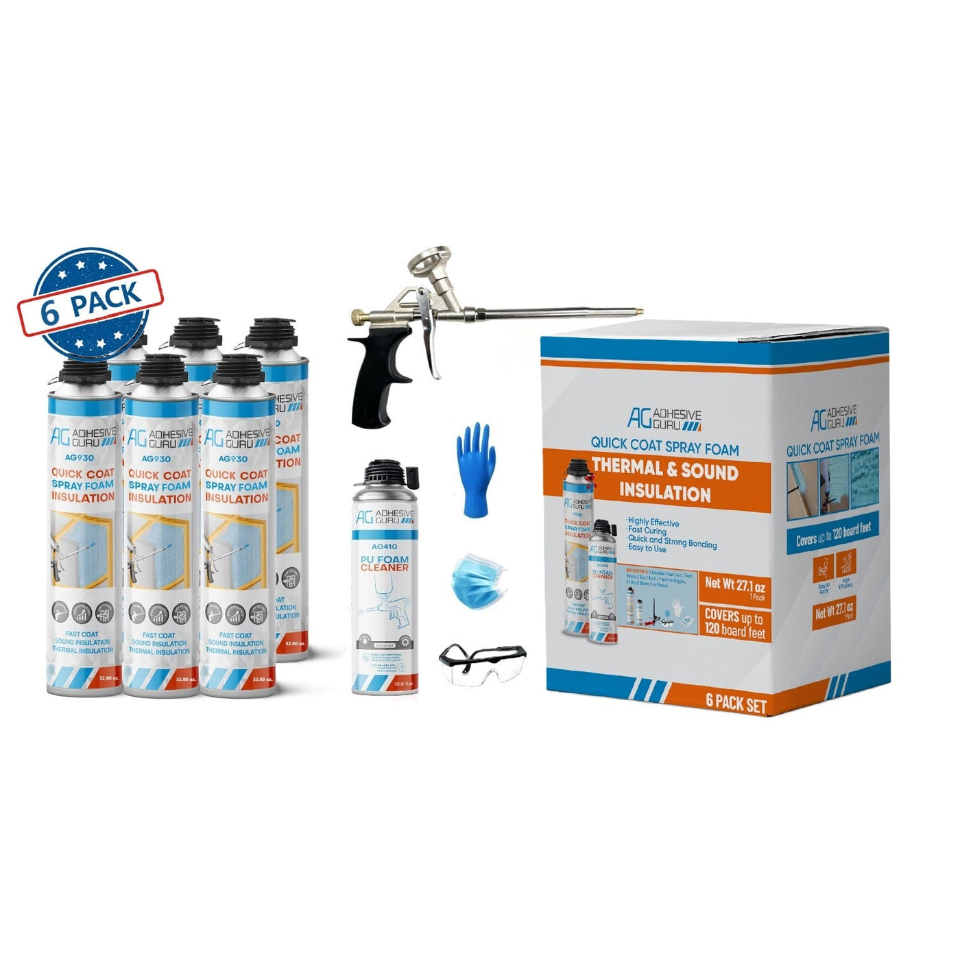 Polyurethane Insulation Spray Foam Set - ADHESIVE GURU - AG930S